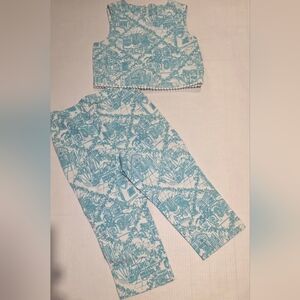 Vintage Lilly Pulitzer 2 Piece Top & Capri Set Girls Size 6-6X VHTF
